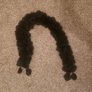 Black Rabbit Fur Knitted Scarf